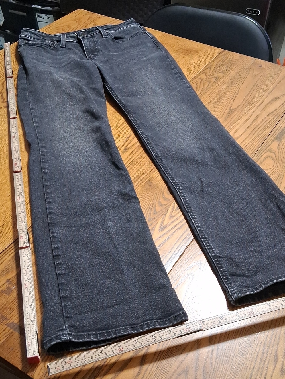 LEVI'S STRAUSS Jeans Womens 27 FADED BLACK BOOTCUT SUPERLOW Used Pants FLARED